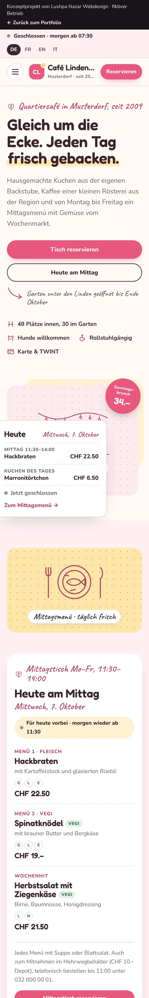 Café Lindengarten mobile