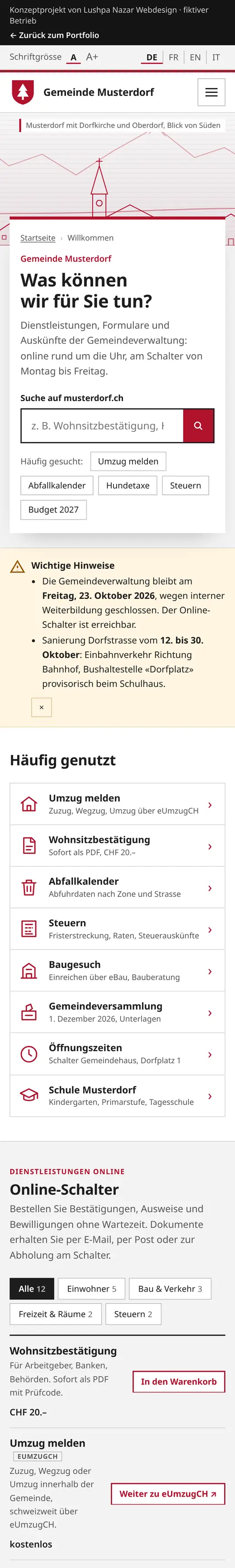 Gemeinde Musterdorf mobile